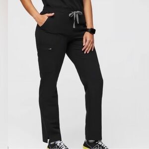Figs Women’s Yola Black Scrub Pants w/Elastic Waist